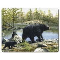 HighlandHome Bear Mom and Kids Glass Cutting Board HAHO1015